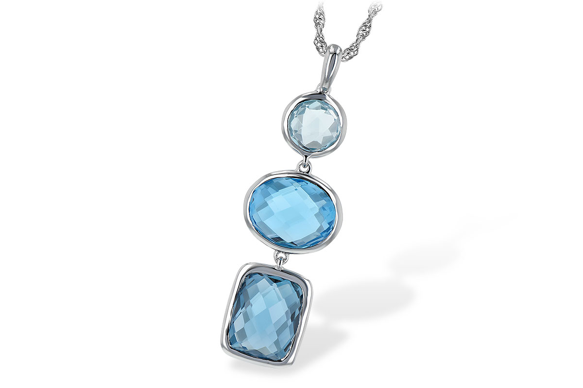 H189-46880: NECK 7.85 BLUE TOPAZ TW