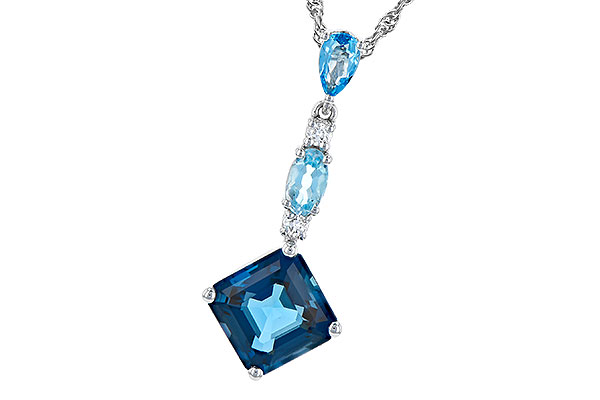 H273-12316: NECK 2.95 TW BLUE TOPAZ 3.00 TGW