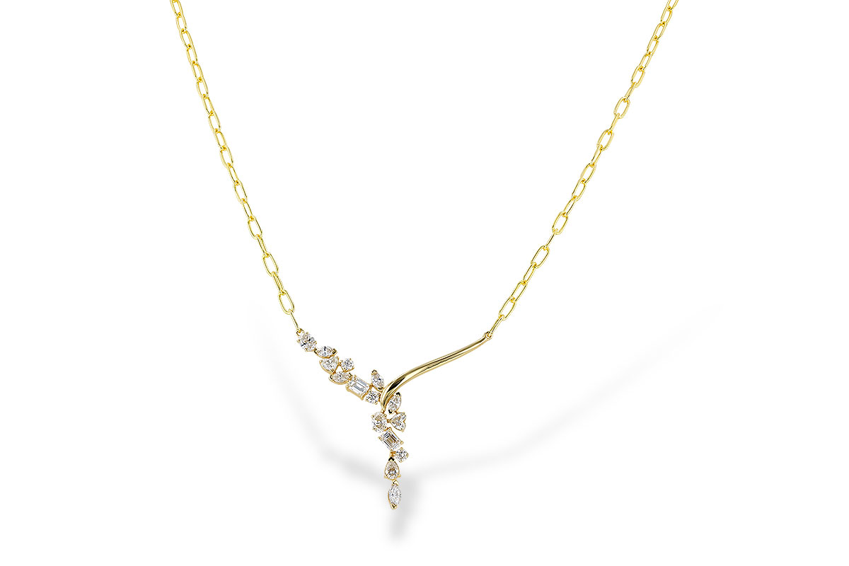 H274-06862: NECKLACE 1.22 TW FANCY CUT DIAMONDS (18")