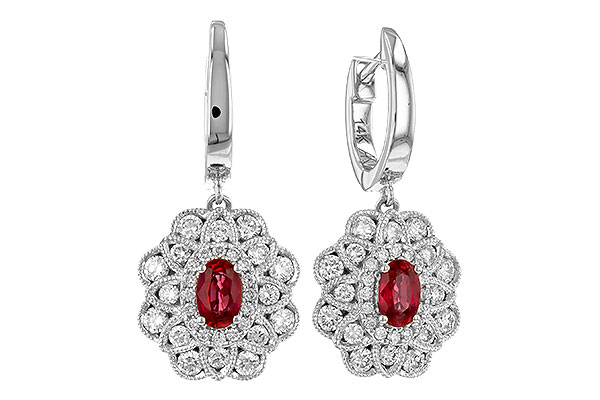 H274-07762: EARR .56 TW RUBY 1.30 TGW (5x3MM RUBY)