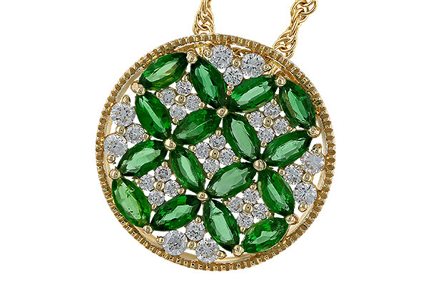 H274-93271: NECK 1.02 EMERALD TW 1.32 TGW