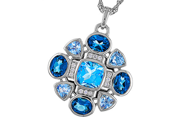 H274-94098: NECKLACE 3.19 TW BLUE TOPAZ 3.25 TGW