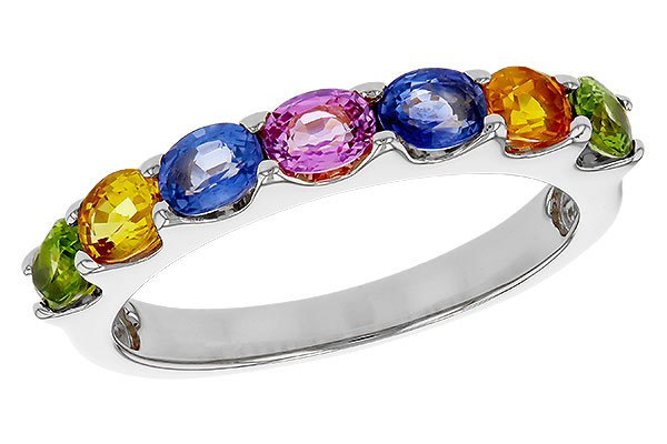 H274-94125: LDS WED RG 1.54 TW MULTI-COLOR SAPPHIRE