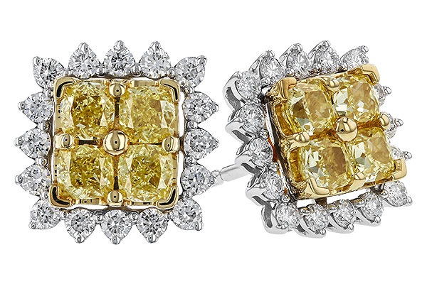 H274-95043: EARR 1.04 FANCY YELLOW DIAMONDS 1.44 TW
