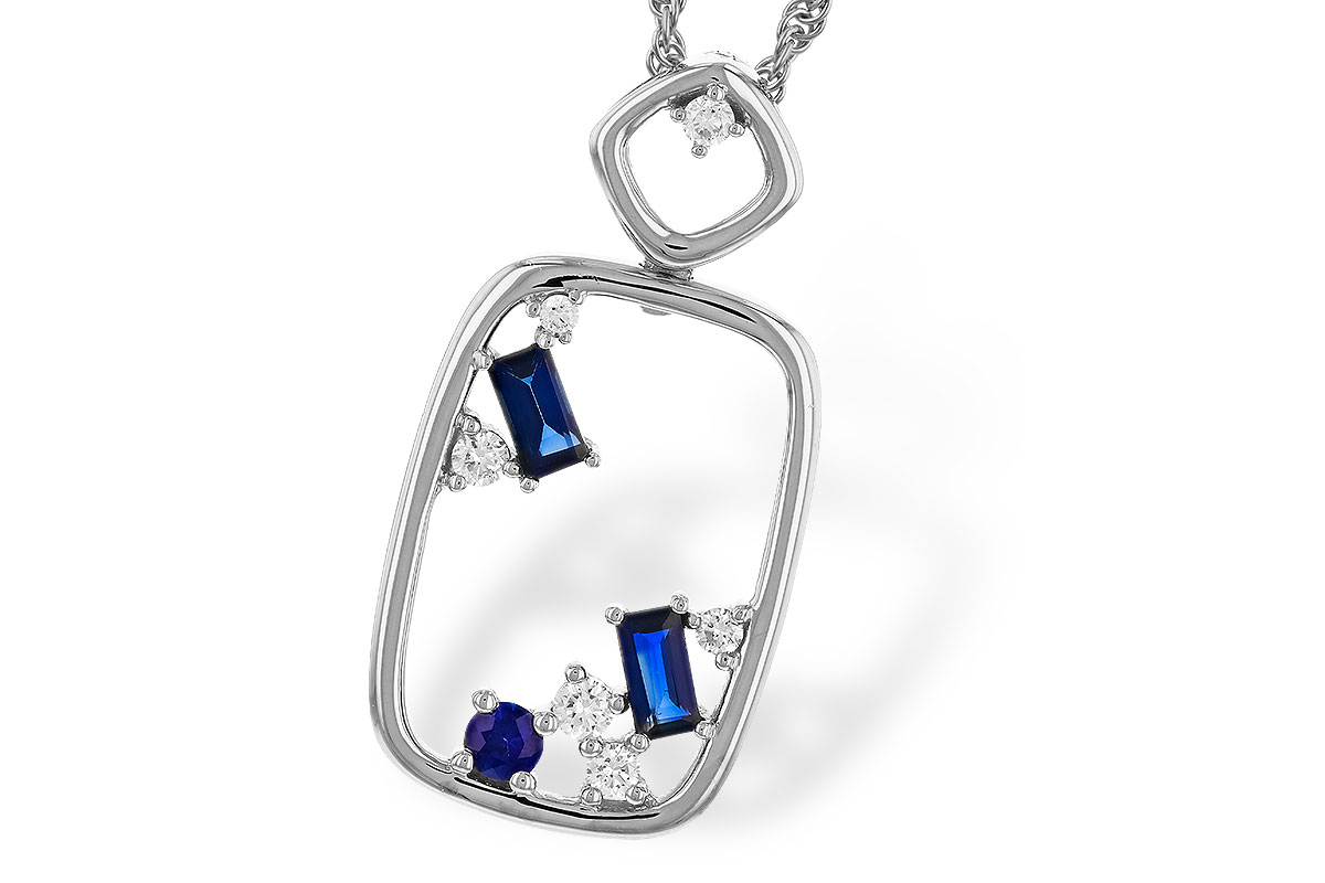 H274-96862: NECKLACE .35 TW SAPPHIRE .46 TGW