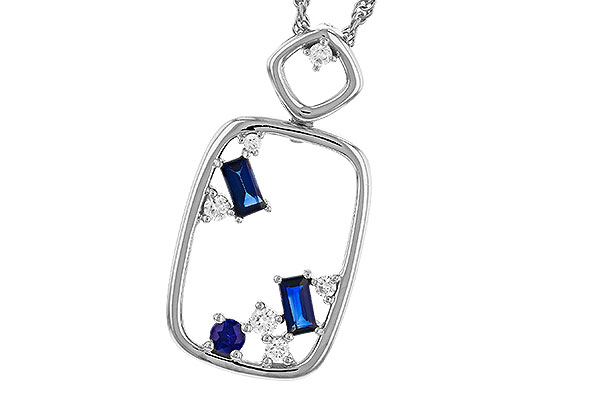 H274-96862: NECKLACE .35 TW SAPPHIRE .46 TGW
