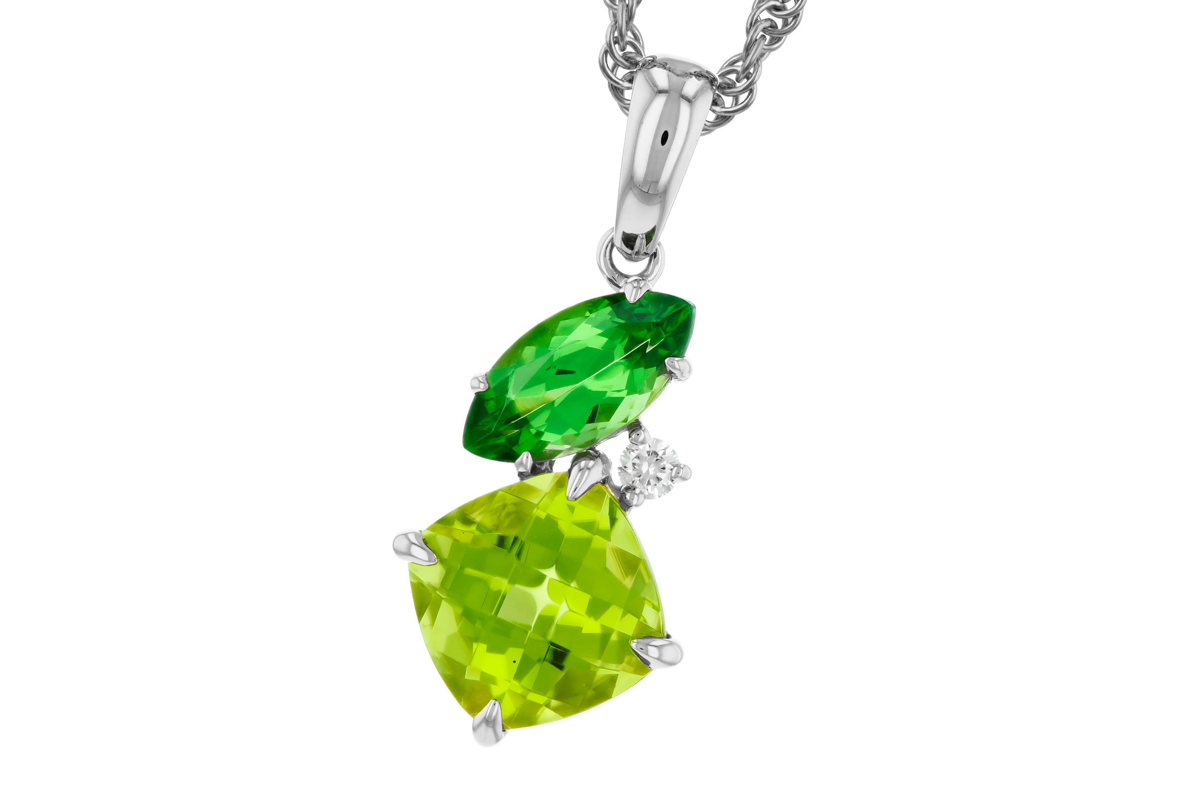 H275-85025: NECKLACE 1.97 TW SEMI-PREC (PER,TSAV) 2.00 TGW