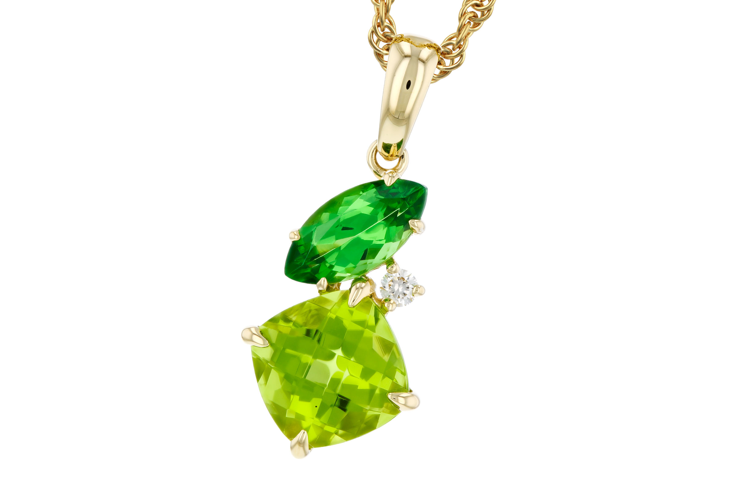 H275-85025: NECKLACE 1.97 TW SEMI-PREC (PER,TSAV) 2.00 TGW