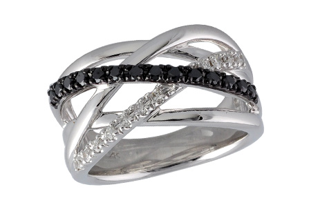K185-87734: LDS WED RG .25 BLK DIAS .41 TW