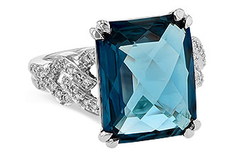 K190-36889: LDS RG 9.40 LONDON BLUE TOPAZ 9.60 TGW (15x12MM)