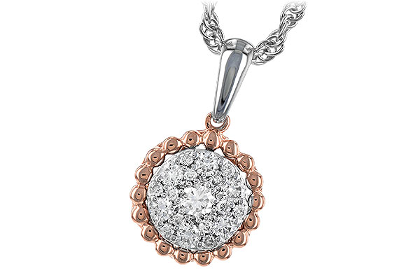 K190-38689: NECKLACE .33 TW (ROSE & WHITE GOLD)