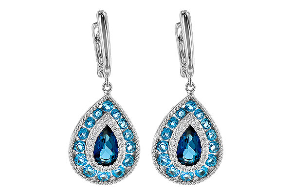 K190-40525: EARR 3.15 TW BLUE TOPAZ 3.32 TGW