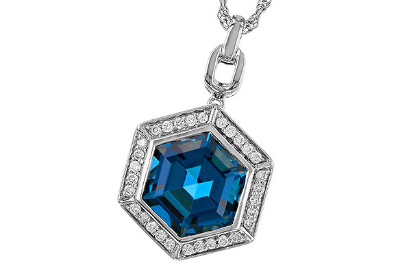 K274-93234: NECK 3.40 LONDON BLUE TOPAZ 3.55 TGW (9MM LBT)