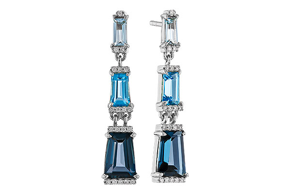K274-95034: EARRINGS 2.55 BLUE TOPAZ 2.62 TGW