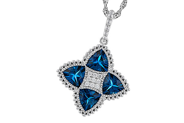 K274-95925: NECKLACE 2.79 LONDON BLUE TOPAZ 2.85 TGW