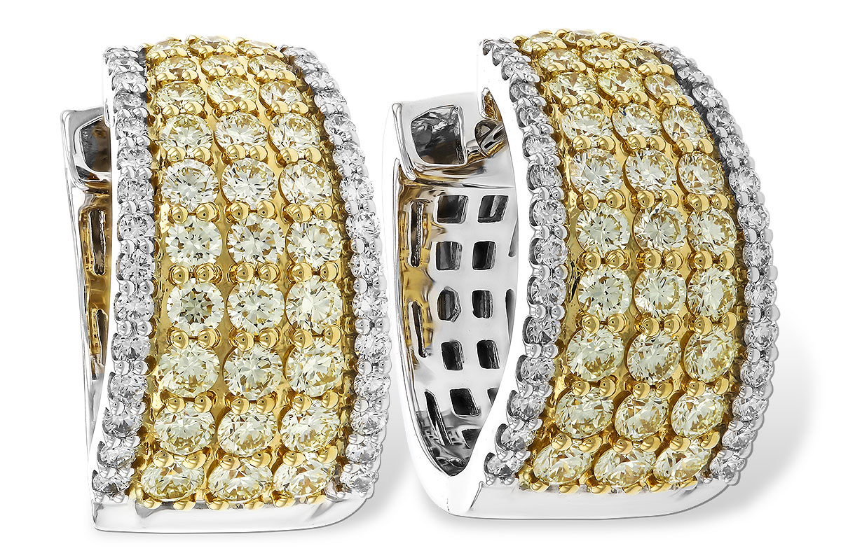 K274-95989: EARRINGS 1.52 YELLOW DIAS 1.96 TW
