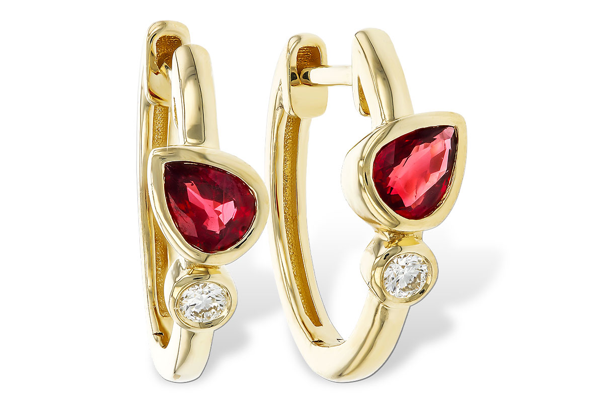 K274-95998: EARRINGS .48 RUBY .54 TGW