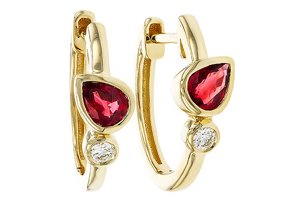 K274-95998: EARRINGS .48 RUBY .54 TGW