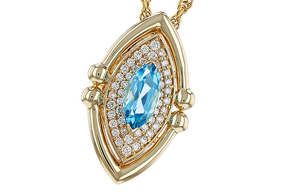 K274-99571: NECKLACE .54 BLUE TOPAZ .70 TGW (8x4MM BT)