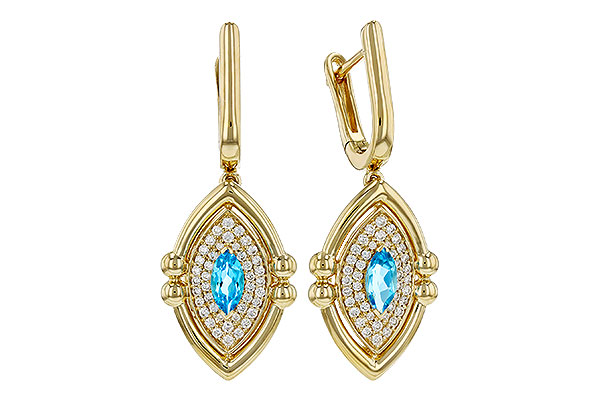 K275-82325: EARRINGS .50 TW BLUE TOPAZ .78 TGW (6x3MM BT)