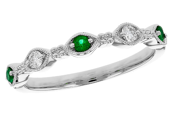 K275-82352: LDS WED RG .10 TW EMERALD .19 TGW