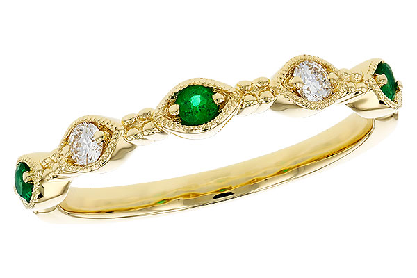 K275-82352: LDS WED RG .10 TW EMERALD .19 TGW