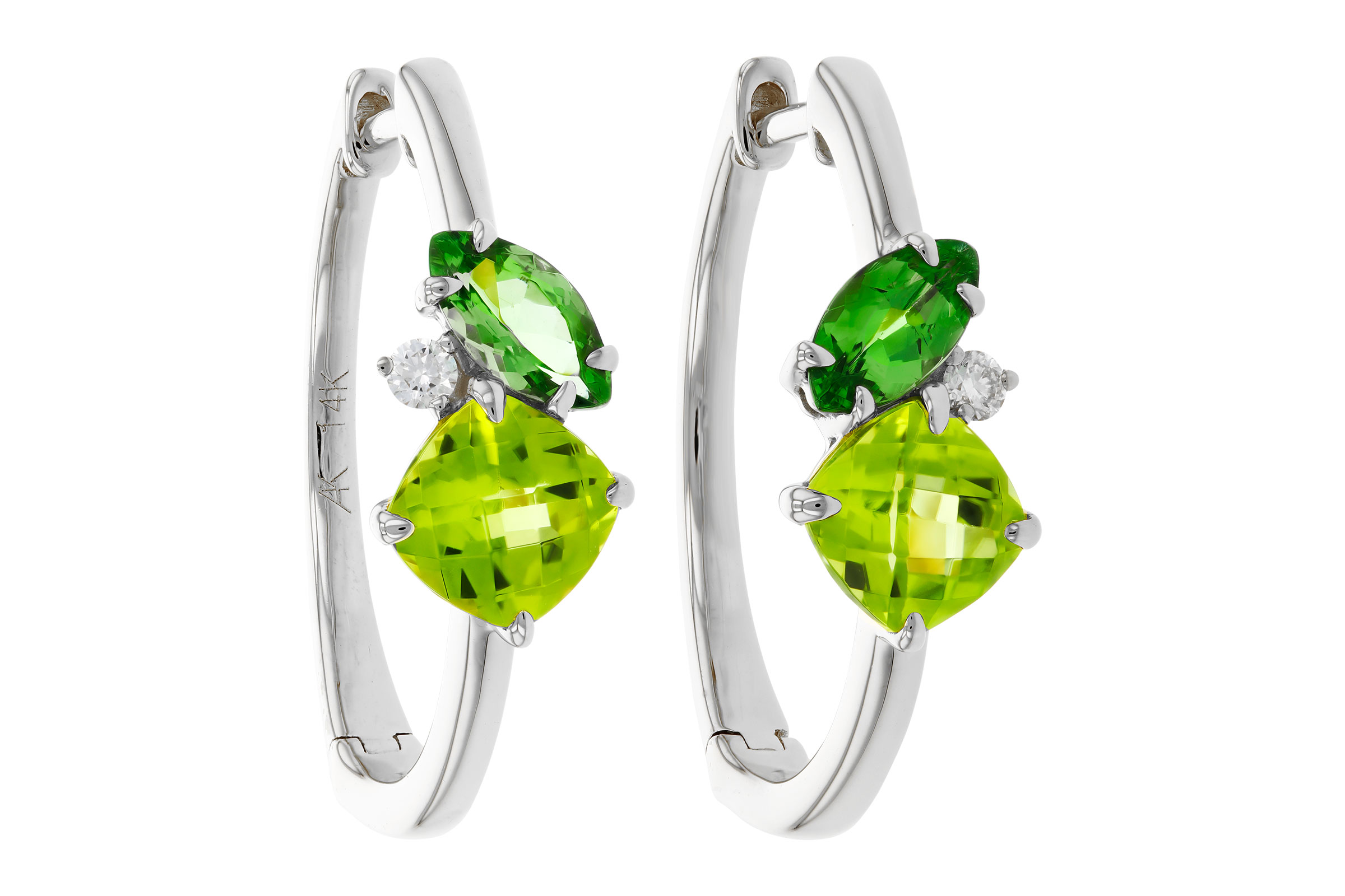 K275-84107: EARRINGS 1.69 TW SEMI-PREC (PER,TSAV) 1.73 TGW
