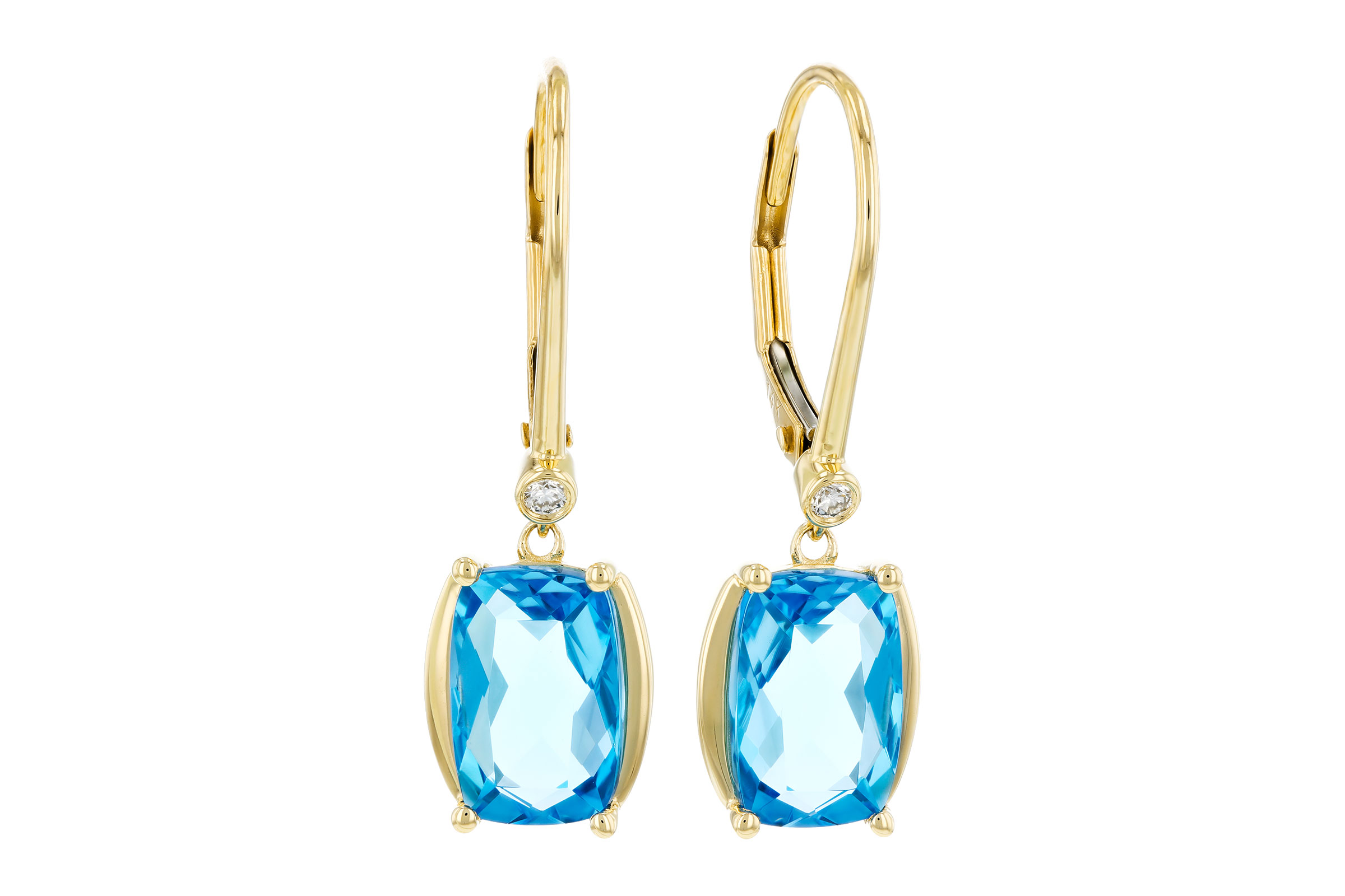 K275-84116: EARRINGS 3.82 TW BLUE TOPAZ 3.85 TGW (9x6MM BT)