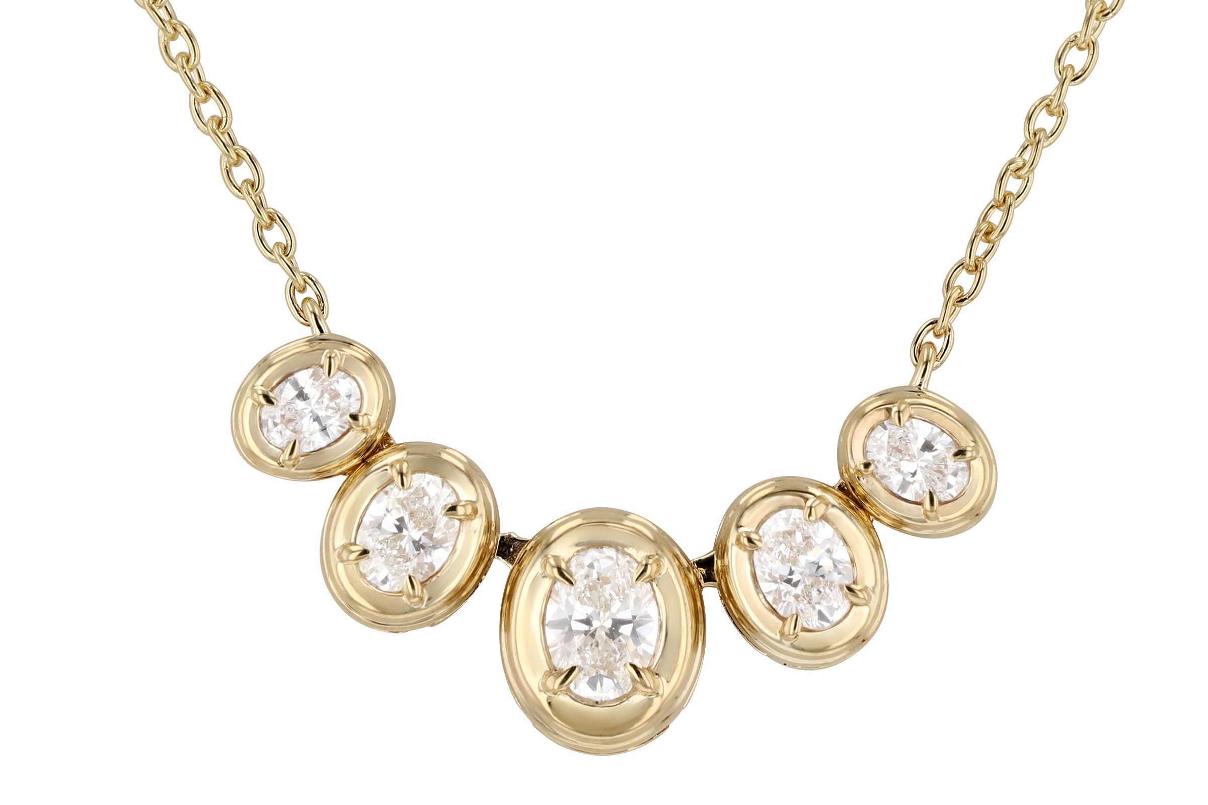 K275-84180: NECKLACE .85 TW OVAL CUT DIA (18")