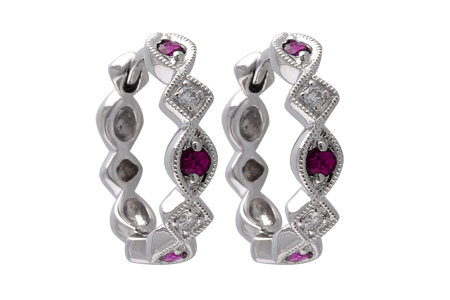 L001-27734: EARRINGS .20 RUBY .25 TGW