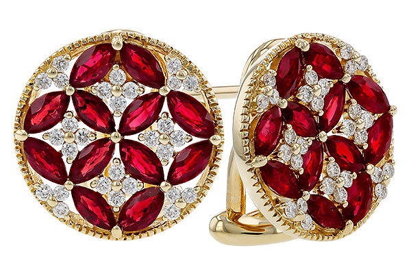 L274-92361: EARRINGS 2.07 TW RUBY 2.37 TGW