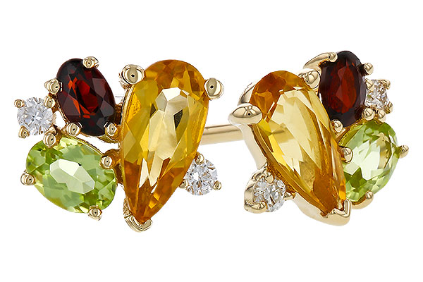 L274-94125: EARRINGS .66 SEMI PREC (CIT,PER,GAR) .70 TGW
