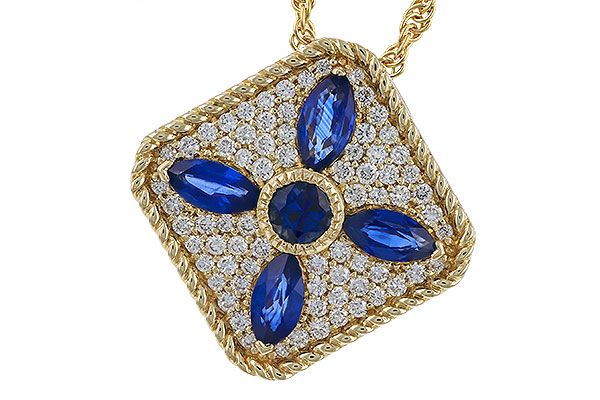 L274-95925: NECKLACE .89 TW SAPPHIRE 1.20 TGW