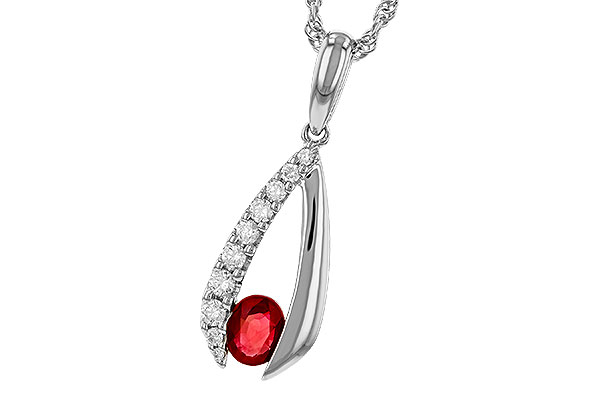 L274-95998: NECKLACE .34 RUBY .50 TGW (5x4 RUBY)