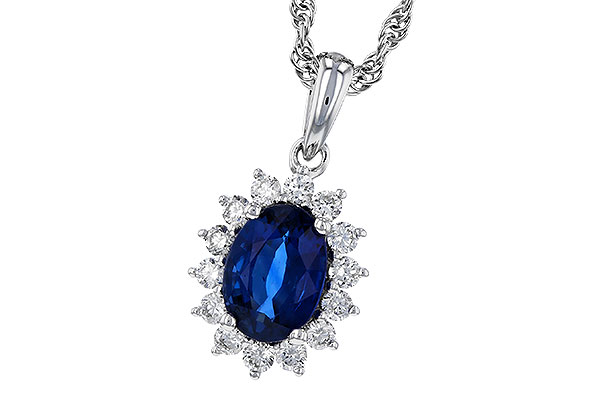 L274-98725: NECKLACE .85 SAPPHIRE 1.07 TGW (7x5MM SAPP)