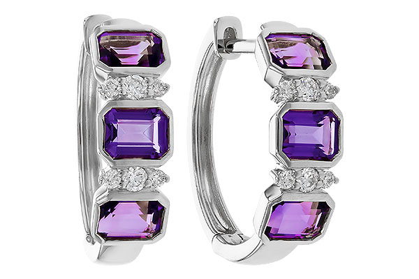 L274-99580: EARRING 1.05 TW AMETHYST 1.16 TGW