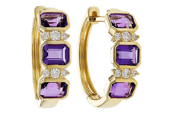 L274-99580: EARRING 1.05 TW AMETHYST 1.16 TGW