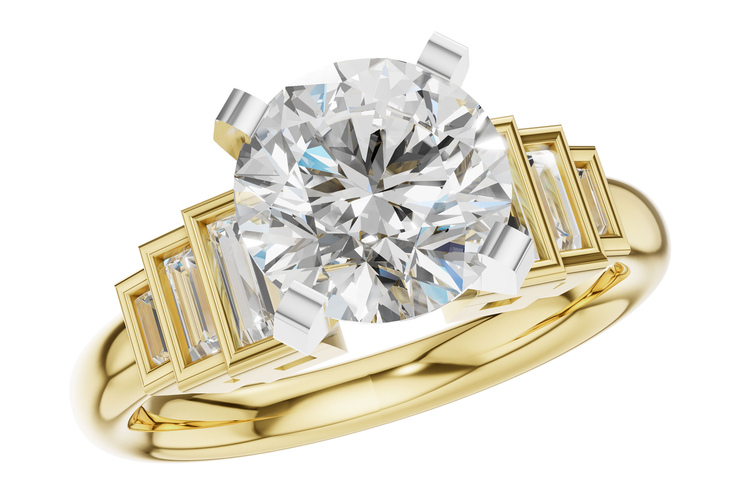 L275-83198: LDS SEMI DIA RG .26 TW BAGUETTES