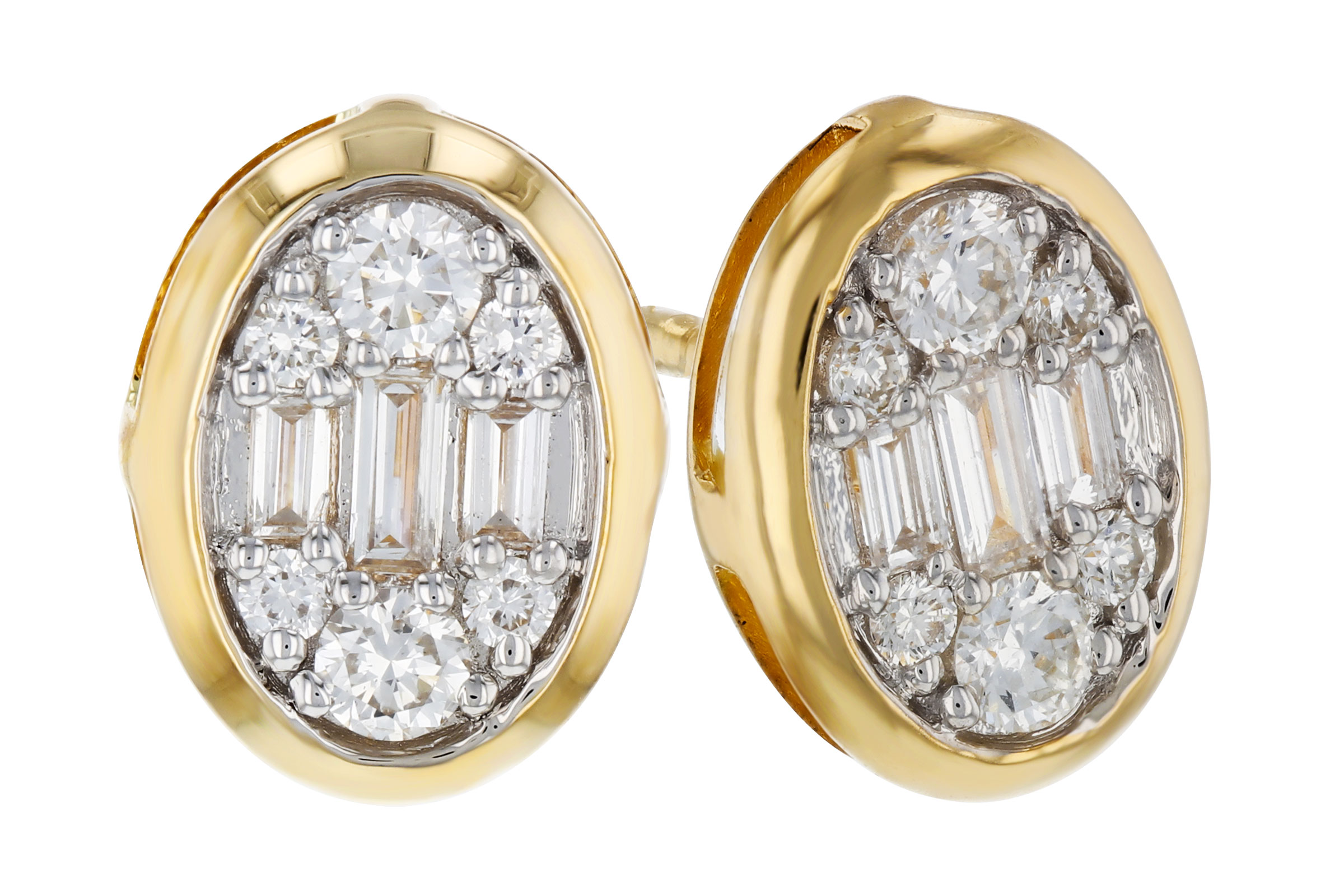 L275-84161: EARRINGS .08 TW BAGUETTE .24 TW