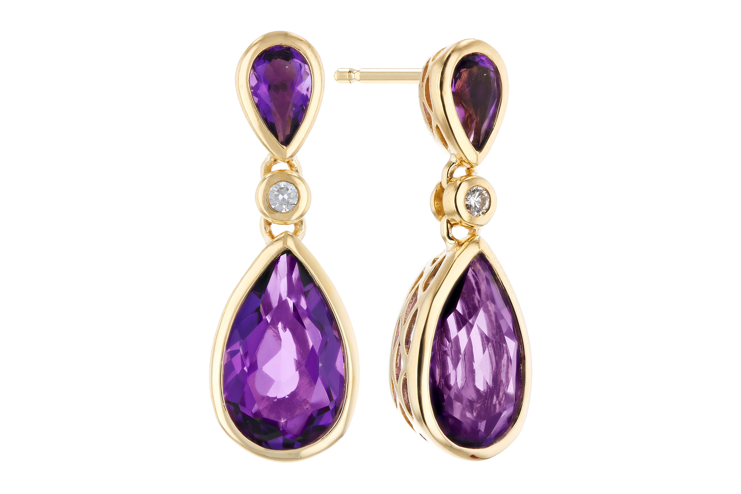 L275-85007: EARRINGS 2.80 TW AMETHYST 2.84 TGW