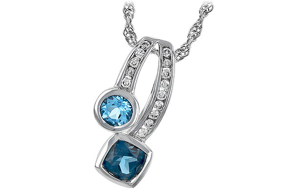 M189-54170: NECKLACE .91 TW BLUE TOPAZ 1.04 TGW