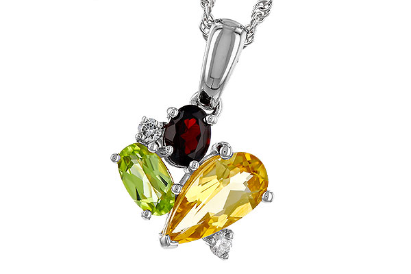 M274-94125: NECKLACE .79 SEMI PREC (CIT,PER,GAR) .82 TGW