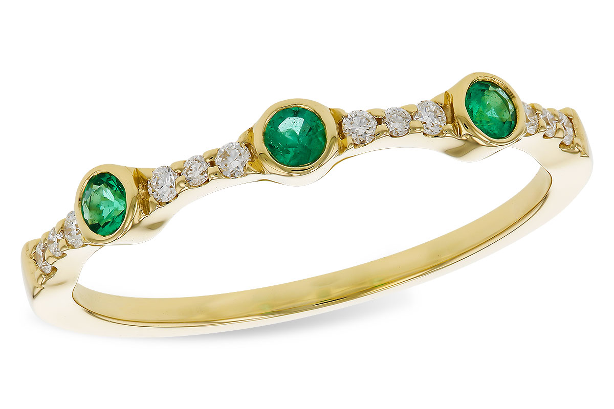 M274-94134: LDS WED RG .11 EMERALD .20 TGW
