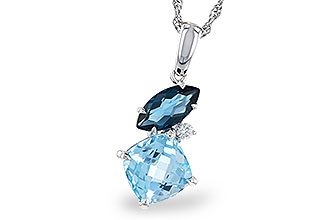 M274-95007: NECKLACE 2.37 TW BLUE TOPAZ 2.40 TGW