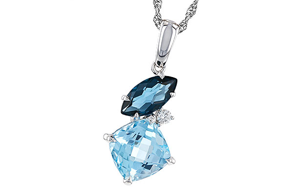 M274-95007: NECKLACE 2.37 TW BLUE TOPAZ 2.40 TGW