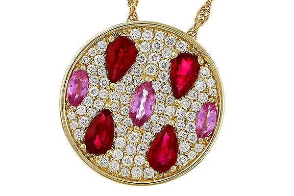 M274-99561: NECK 1.42 TW PRECIOUS (RUBY & PINK SAPP) 1.82 TGW