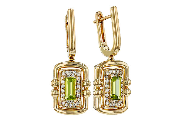 M275-82325: EARRINGS .71 TW PERIDOT .88 TGW (6x3MM PER)
