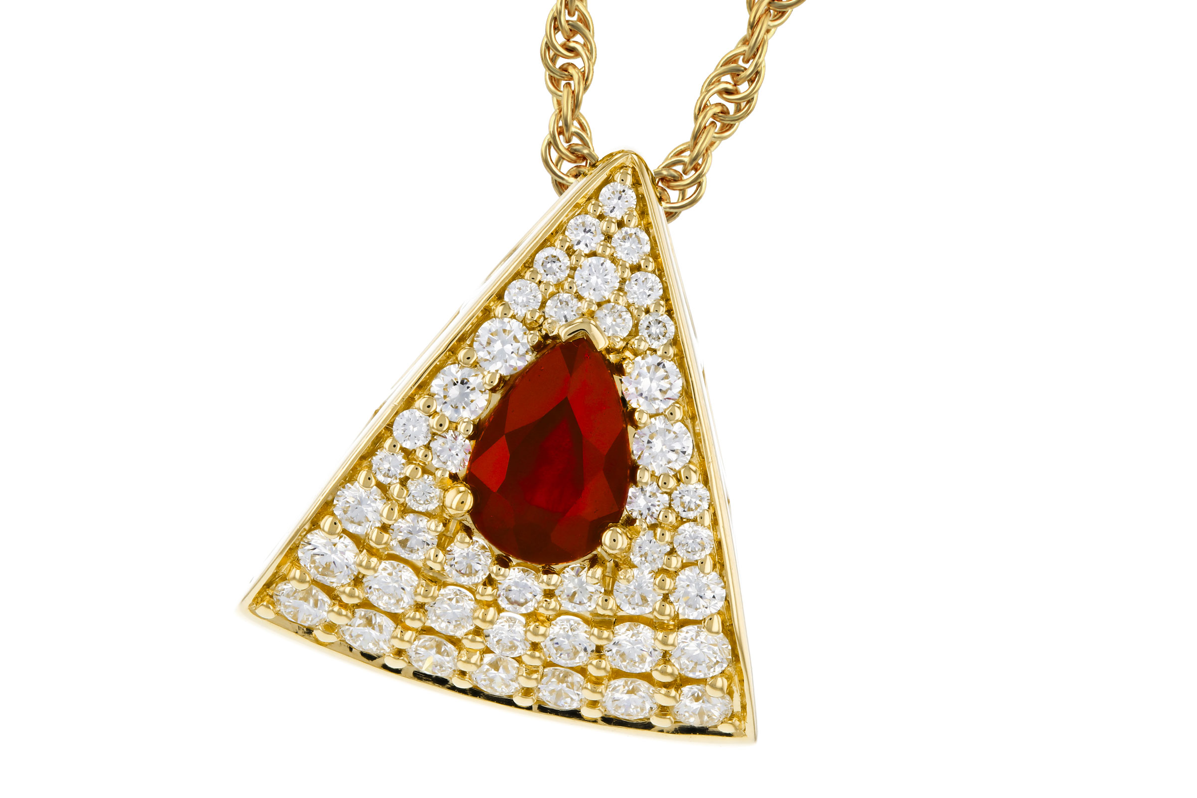 M275-84170: NECKLACE .46 RUBY .80 TGW (6x4MM RU)